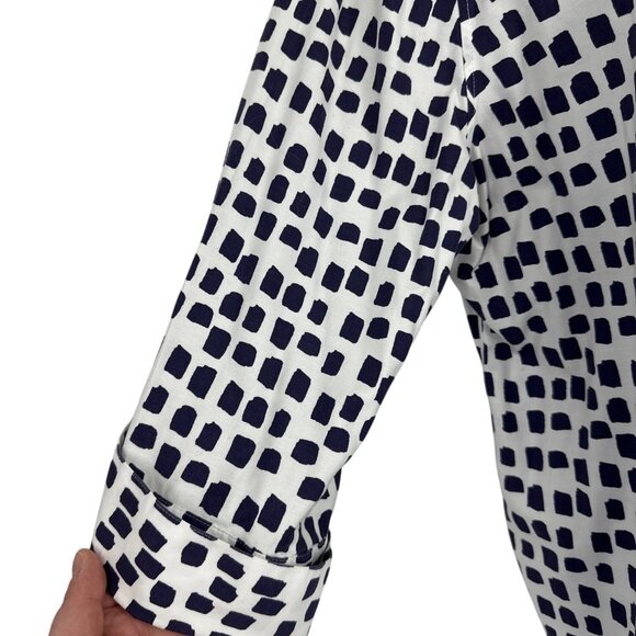 Chicos Purple & White Button-Down Shirt With Abstract Square Print Sz 3.5 US 18 - Picture 3 of 11